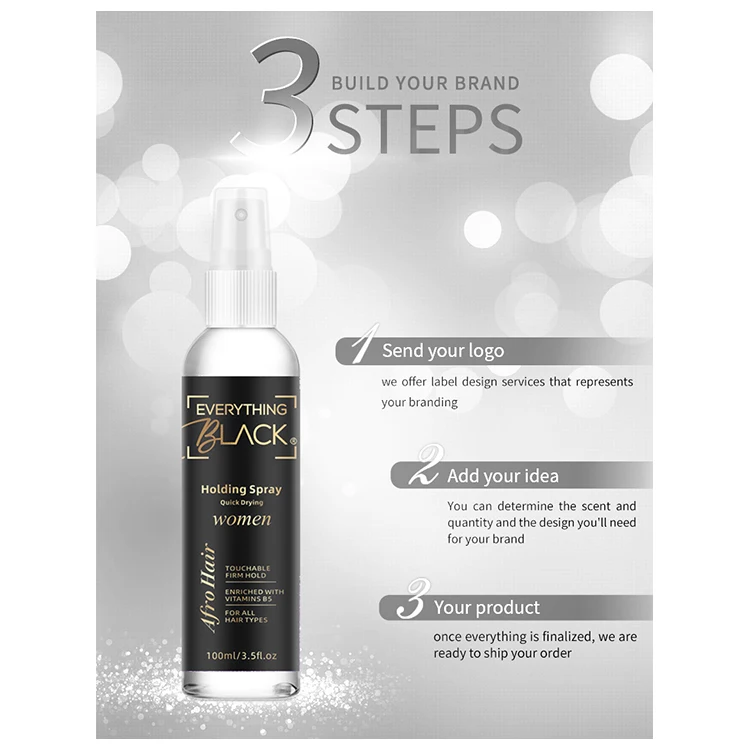 Custom Private Label Holding Spray Quick Drying Natural Wheat Protein Hairstyling Spray Spritz For Curly Frizzy Knotted Hair