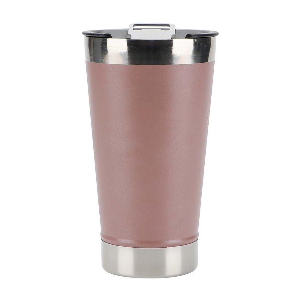 Wholesale Custom Logo Double Wall Stainless Steel Wine Tumbler Beer Mug with Lid