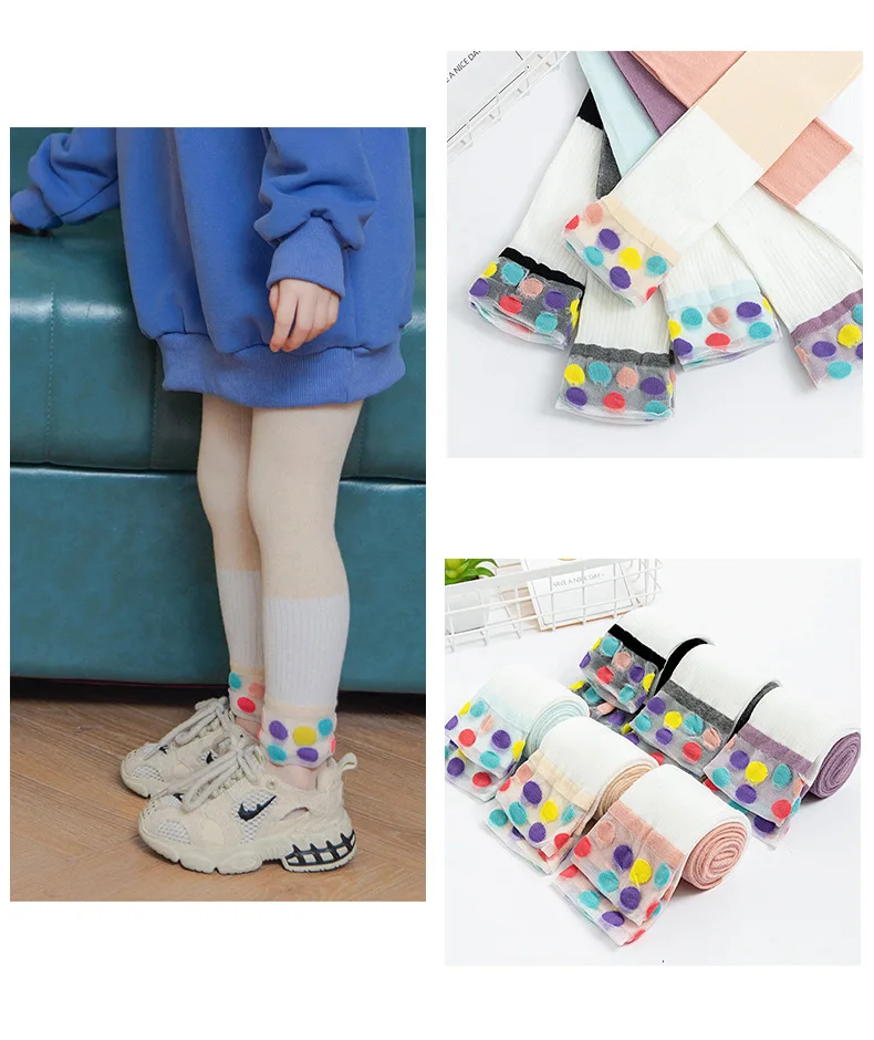 Colorful soft cotton comfortable children socks and child dance tights