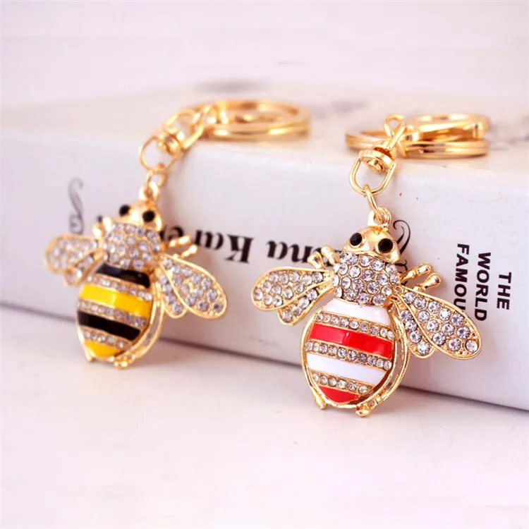 Hot-selling Luxury Car Keychain High Quality Bag Charm Rhinestone Metal Crystal Pendant