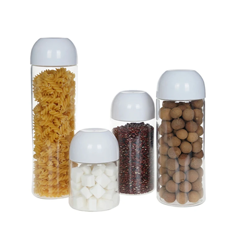 
large high borosilicate glass canister with lid and decal 