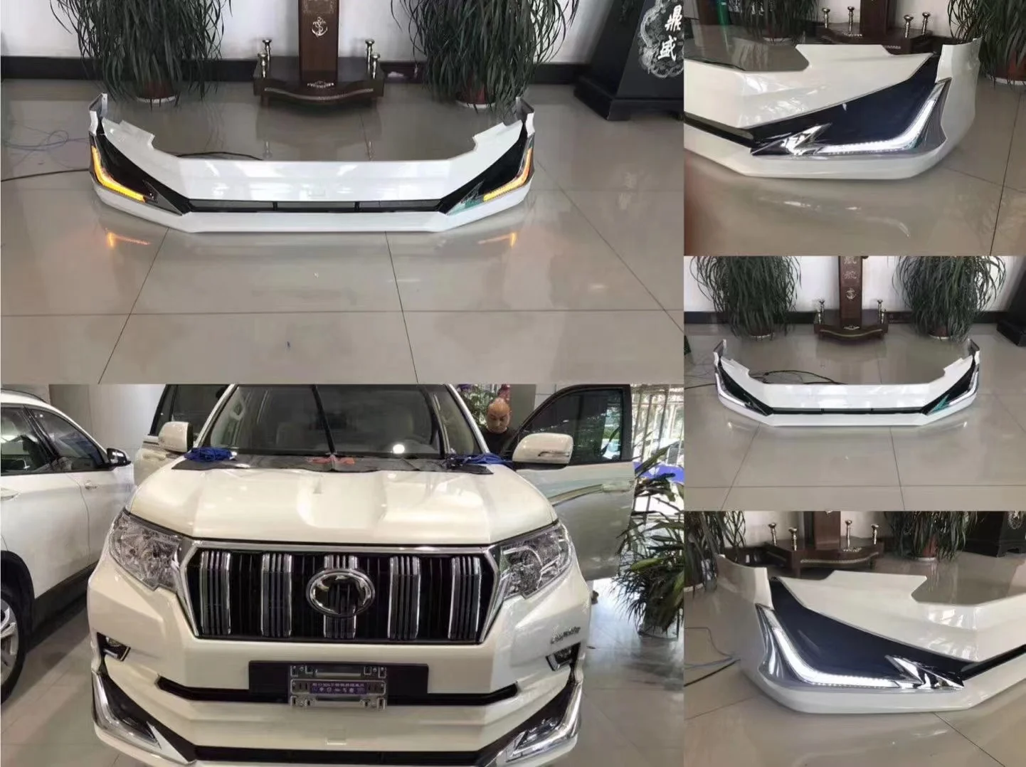 New style Car Accessories Front Rear Body Kits Bumper With Light Body kit For Land Cruiser Prado  FJ150 2014 2015 2016 2017