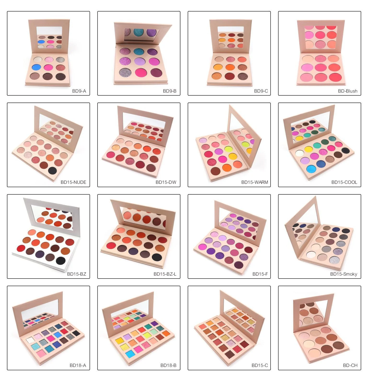 Diy Eyeshadow Palette Private Label Custom Logo Wholesale Oem 9Colors Shimmer Eye Shadow Kit High Pigment Nude Glitter Eyeshadow
