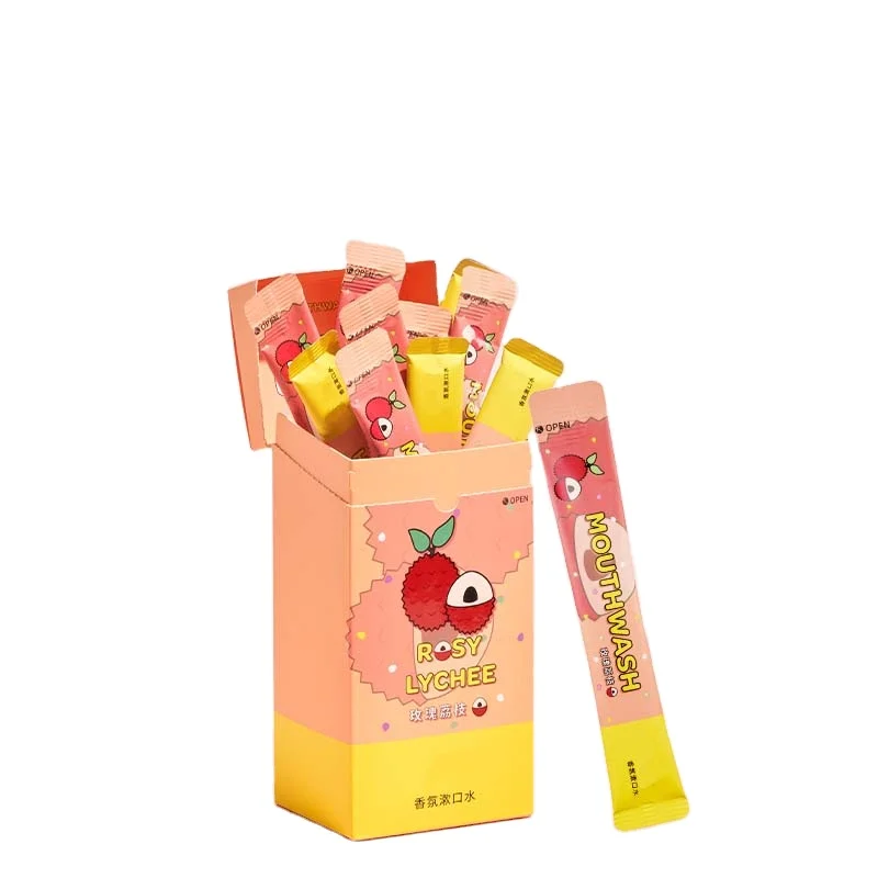 Custom Private Label 12ml*20 Natural Disposable Sachet Alcohol Free Liquid Mouthwash For Bad Breath