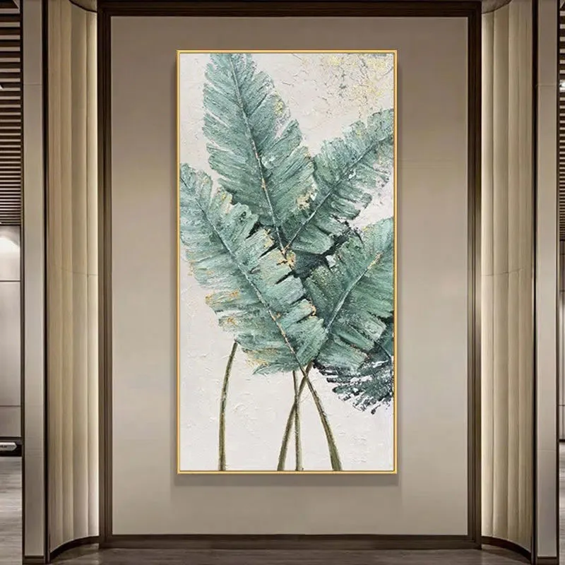 Nordic Simple Style Decoration wall art home decor living room natural abstract gold leaf canvas 100% handpainted paintings