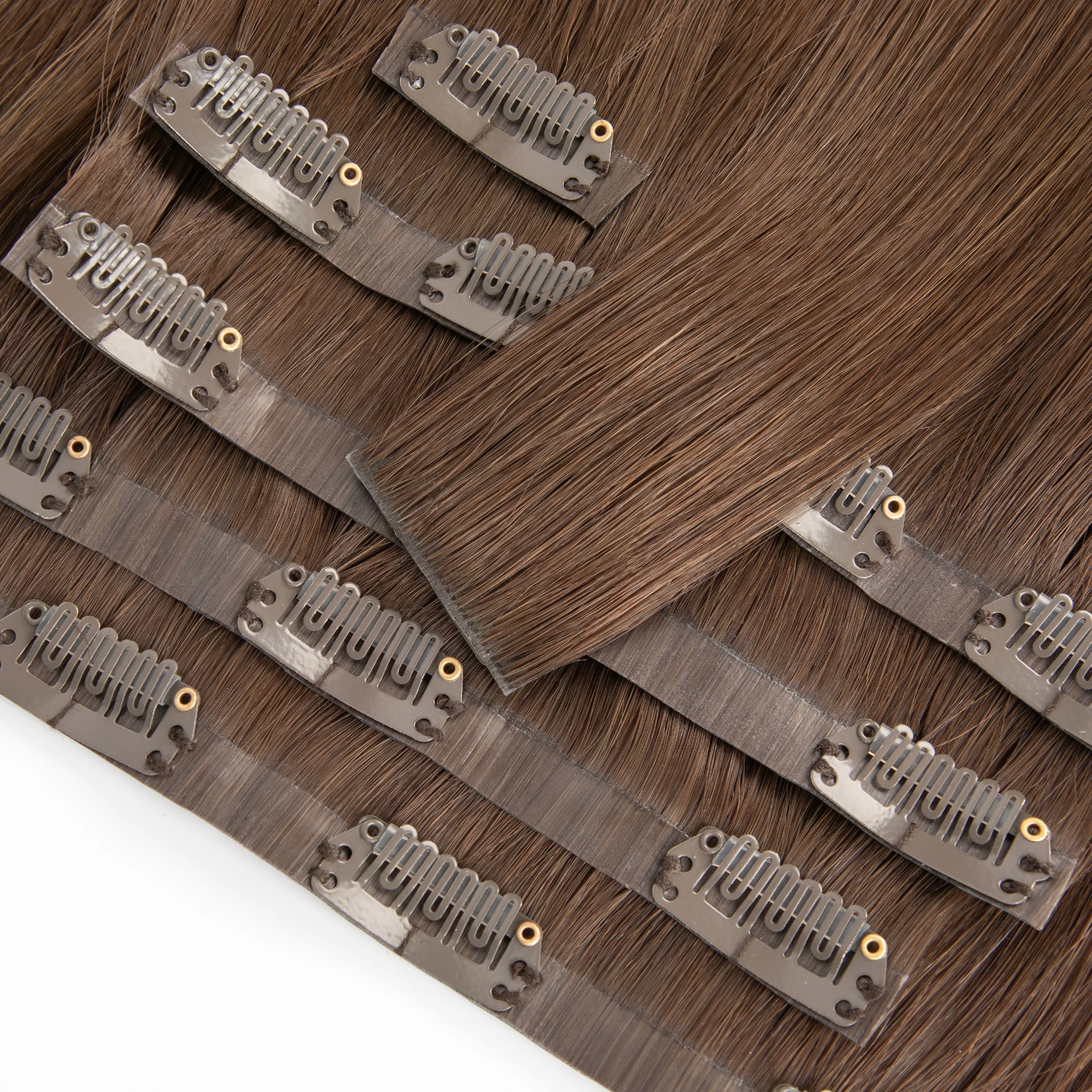 Leshine 100% Russian Human Remy Hair Clip ins Wholesale Invisible Clip in Hair Extension virgin human Hair extension