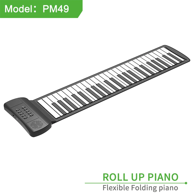 Newest 49 keys roll up piano for lower price silicon piano USB piano