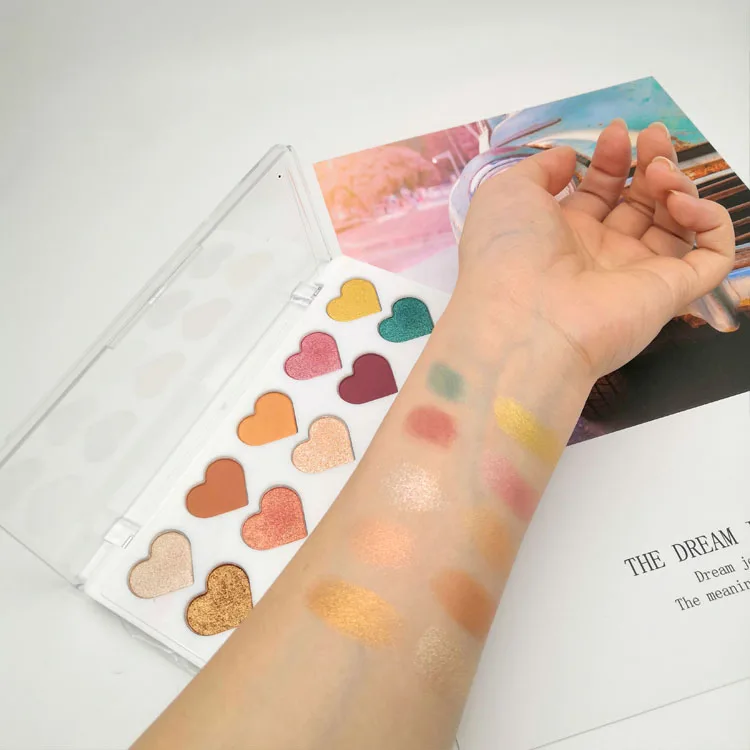 Highly Pigmented Mix of Finishes from Matte & Satin to Shimmery & Metallic Heart Shape Eyeshadow Palette