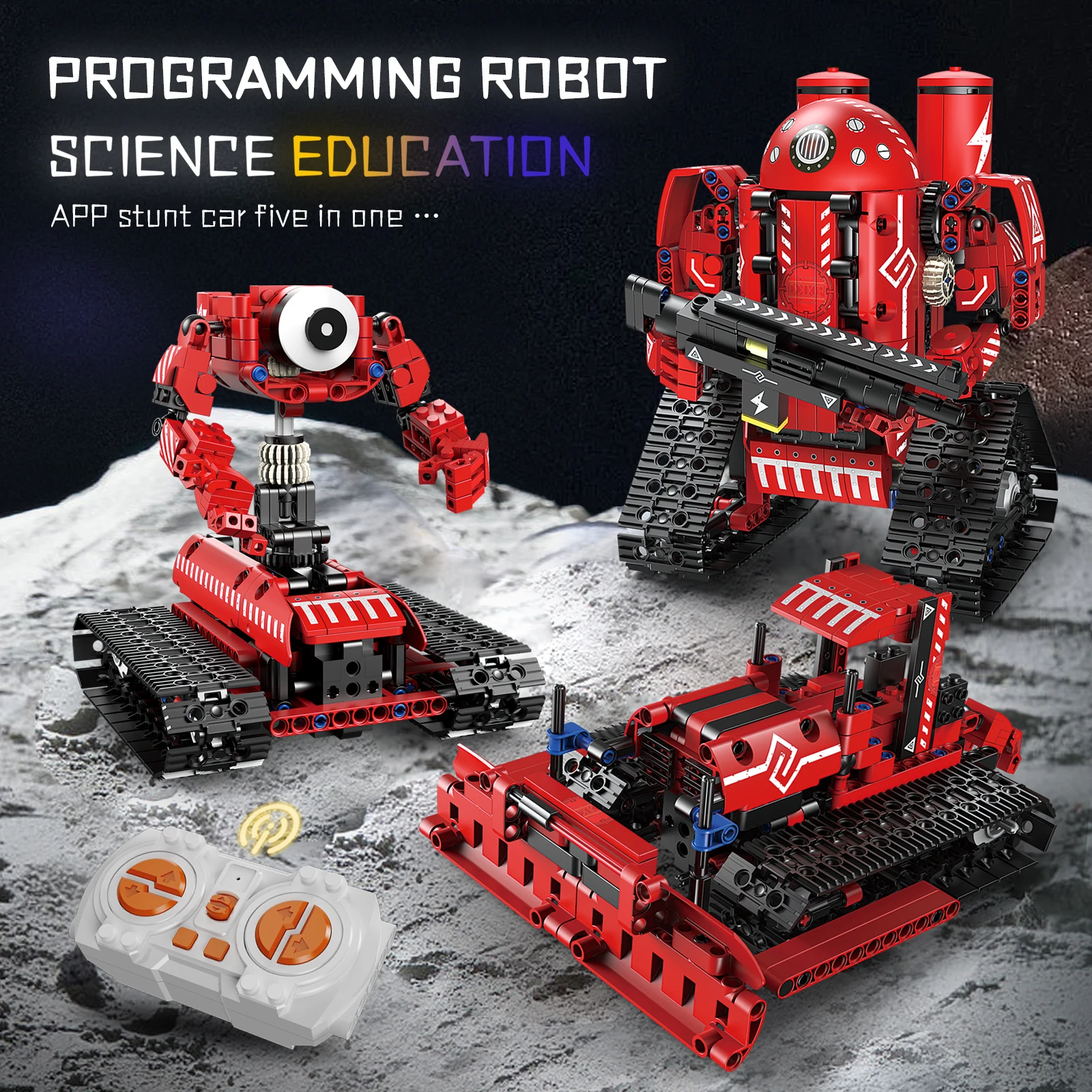 5-in-1 2.4G STEM Robot Building Block Toys Kids DIY Remote Control Robot Assembly Toys Block Bricks 3D Puzzle Toy