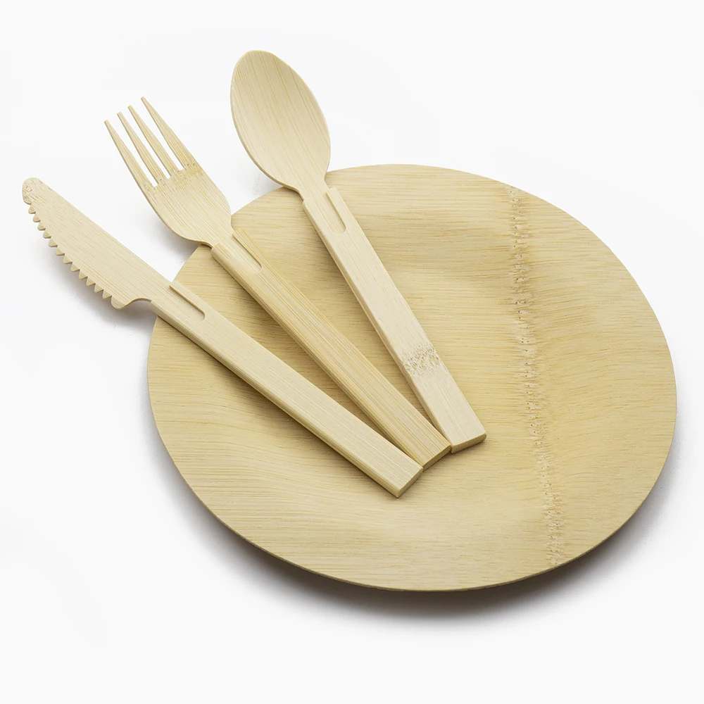 Premium Bamboo Cutlery Set - Fork & Spoon, Walnut Handles, Handcrafted, Sustainable & Ethically Produced