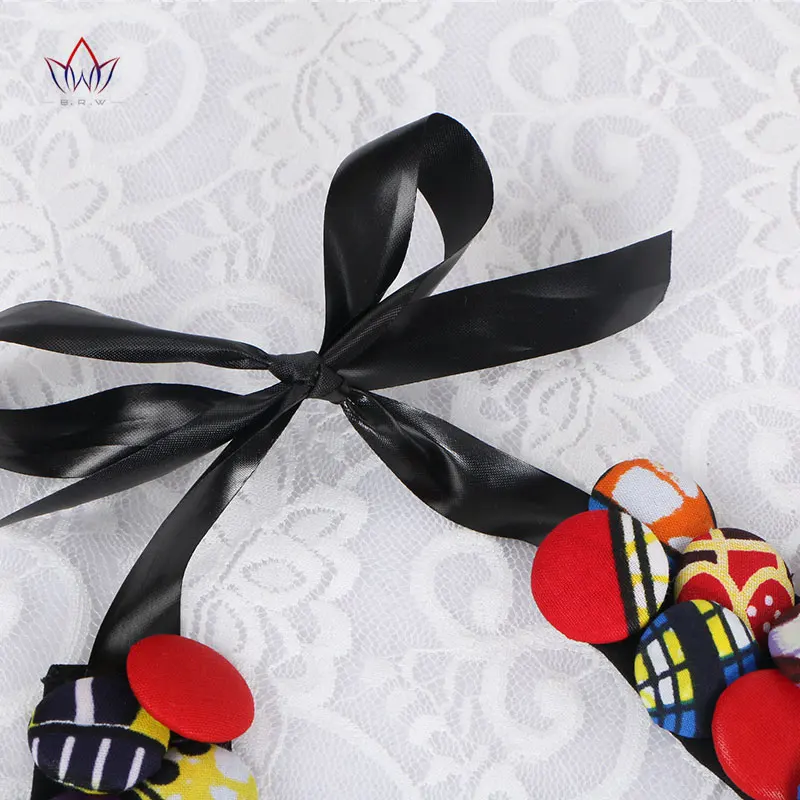 Ankara Button Tribal Necklace Handmade Flower Shape Women Necklace WYA063