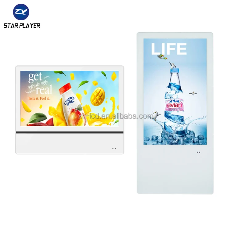 slim 18.5+10.1 inch commercial promotion lcd display screen advertising tv usb or android wifi elevator digital signage panels