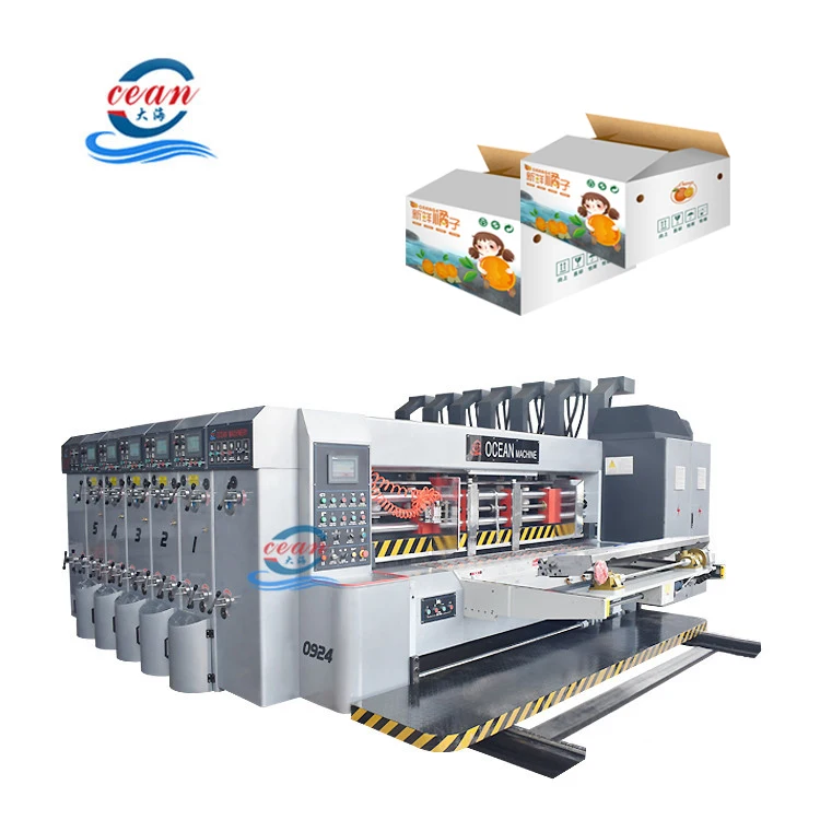 Ocean Automatic 5 Colors printing slotting corrugated box die cutting making machine