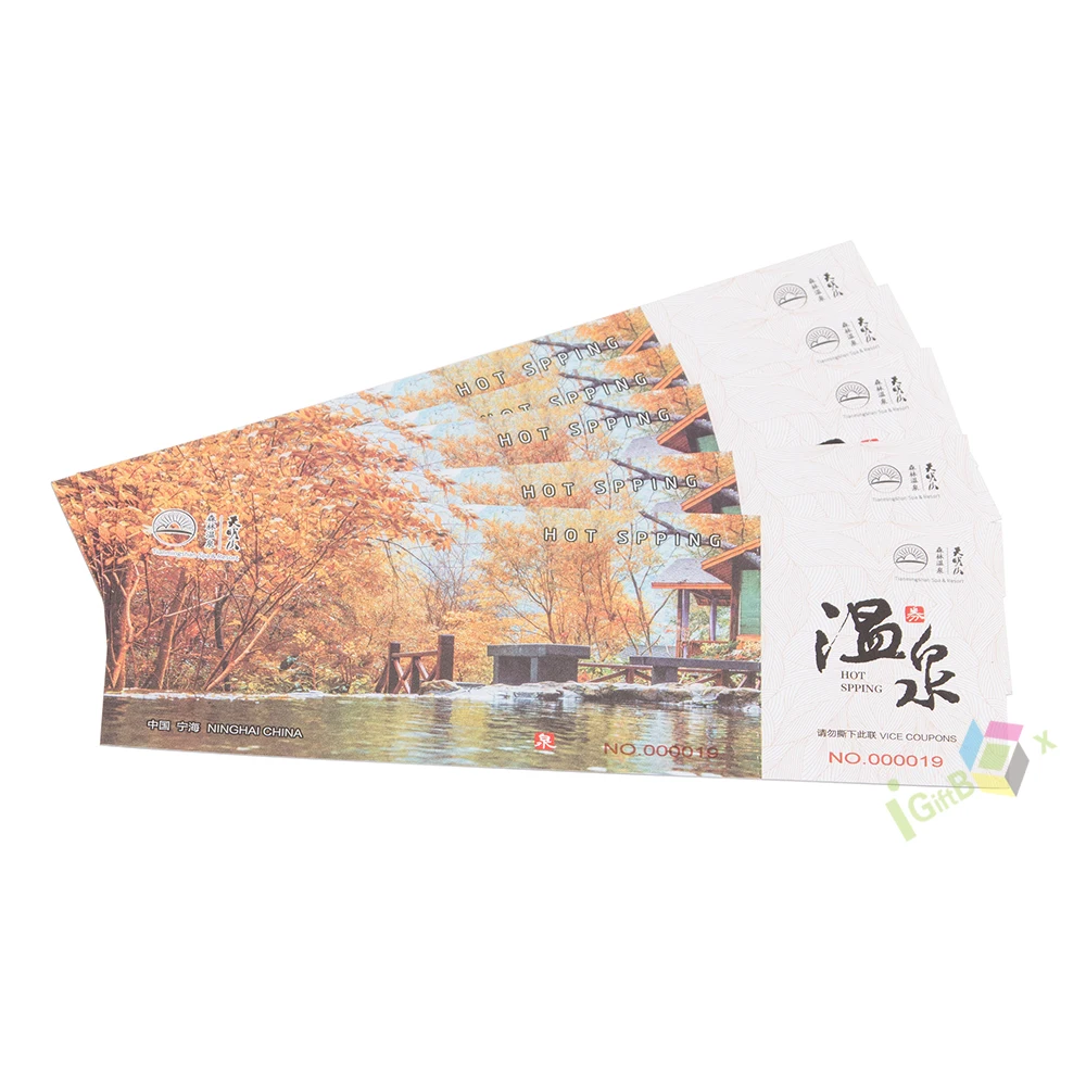 Eco friendly Hot Sale Custom Logo Printing Voucher Discount Coupon Gift Voucher for Small Business
