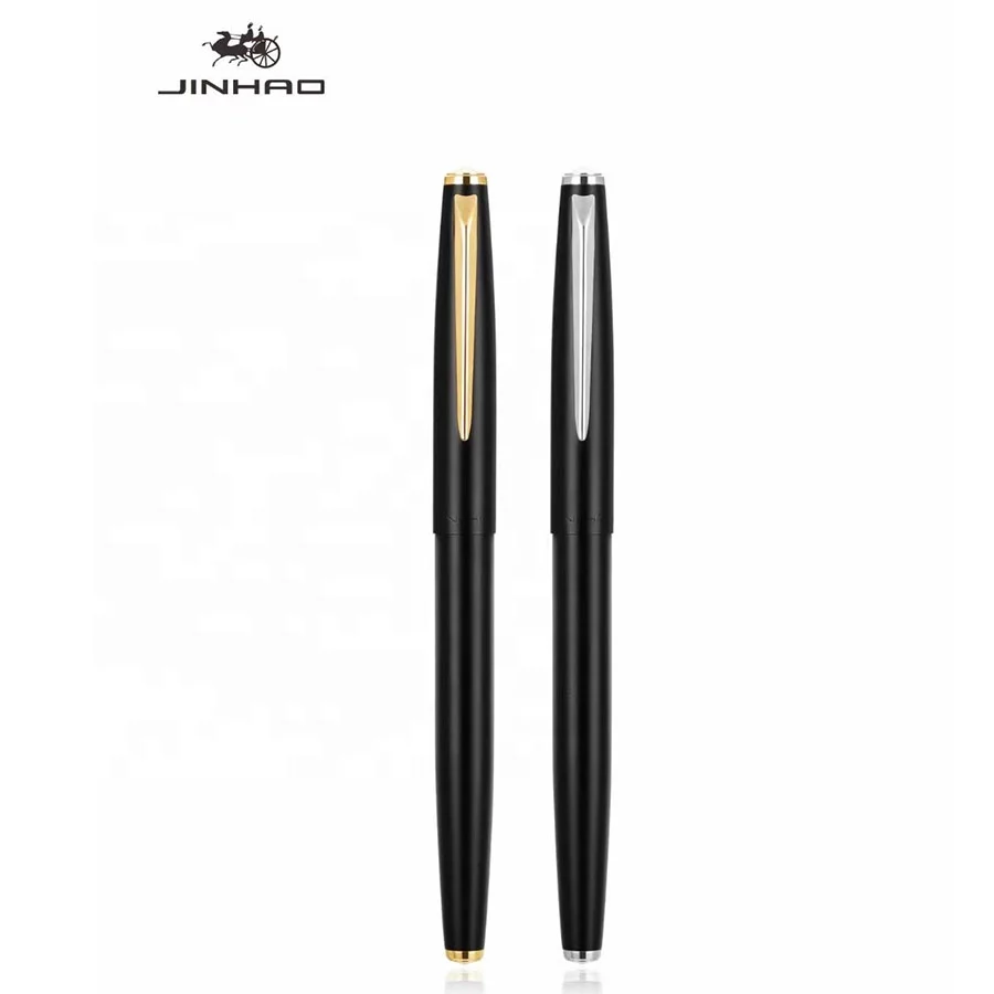 Jinhao 911 Copper Matte Black Fountain Pen with Gold and Chrome Clip - 0.38mm Extra Fine Point custom logo gift writing pen