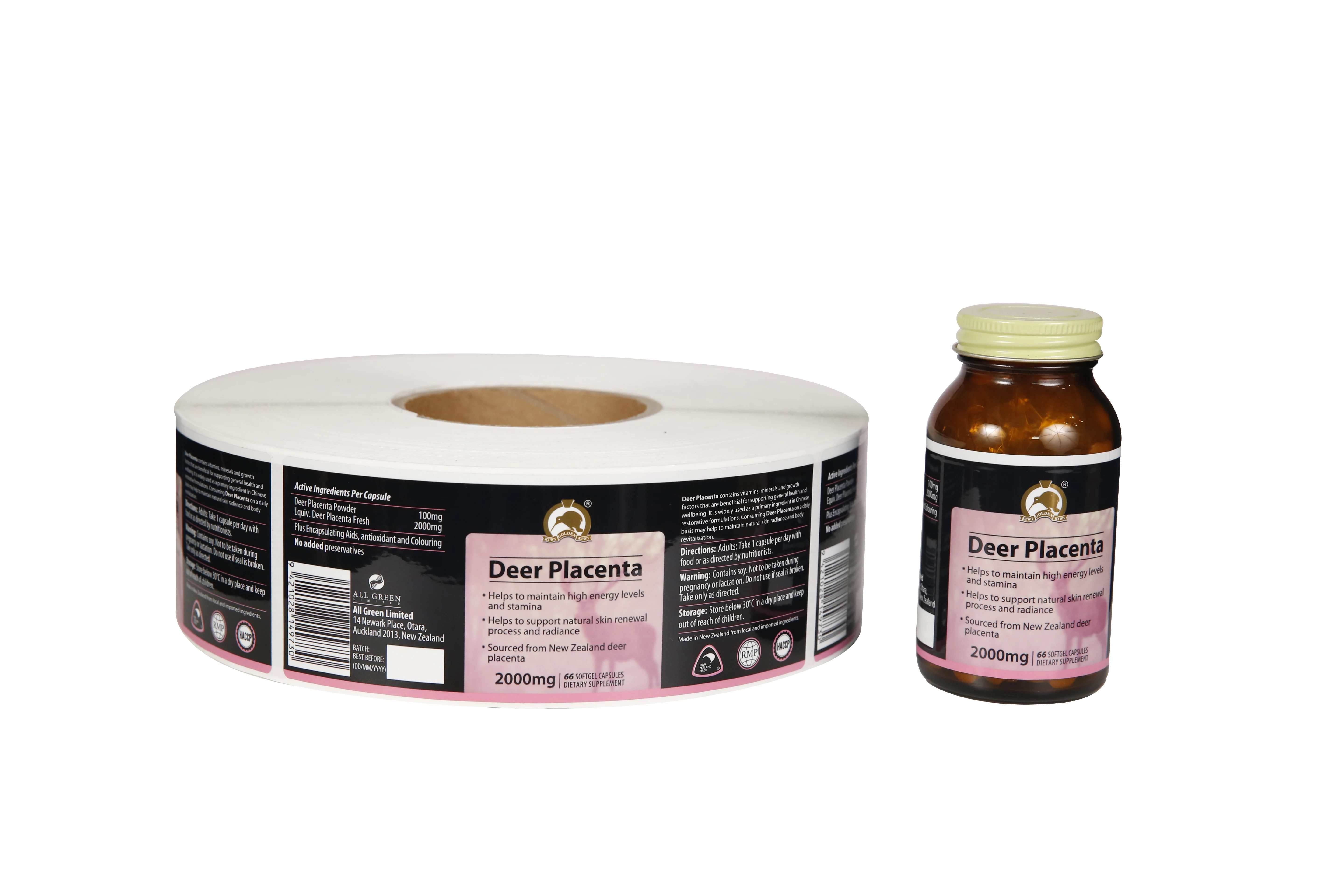 Wholesalers Custom Waterproof Bopp Printing Sticker Healthcare Products Medicine  Stickers Roll Packaging Label For Supplements