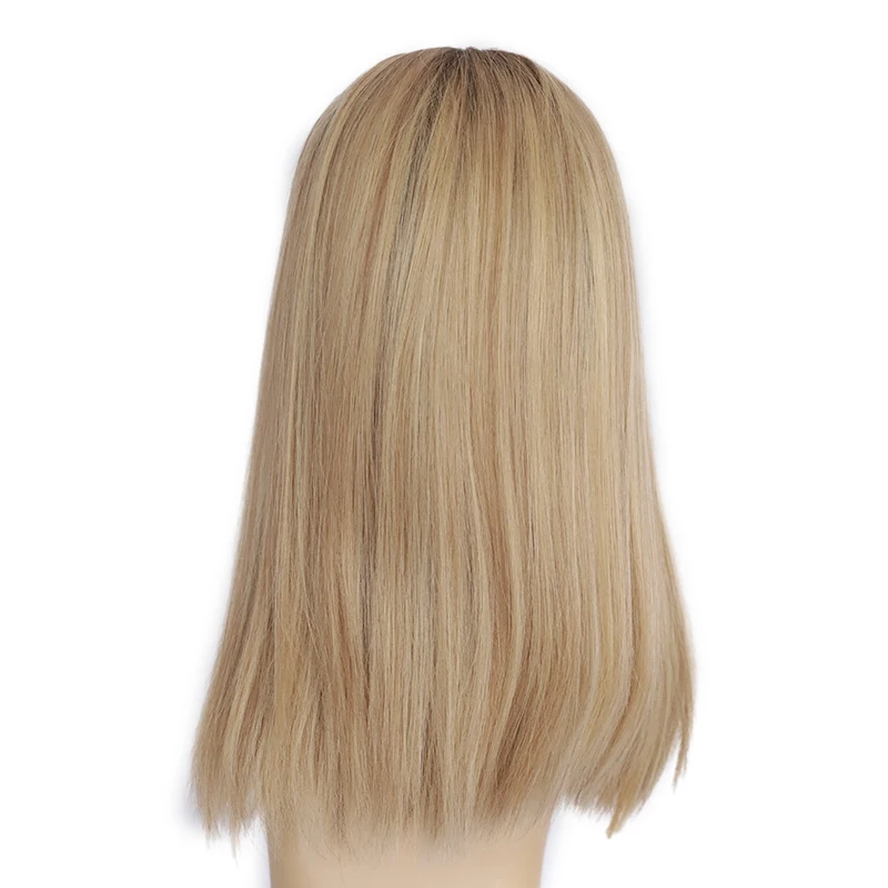 EMEDA natural hair topper raw hair human hair wigs band fall jewish wig blonde