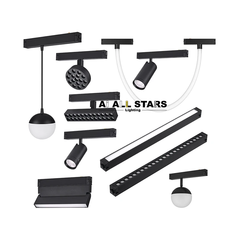 Magnetic Track Light Recessed Linear Ceiling Adjustable Spotlight Grille Fold Spot Lights 220V Commerical Magnetic Light Track