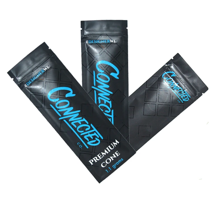 Smell Proof Mini Small Vanilla Beans Pods Pre Roll Packaging Zip Lock Pre-roll Tube Packaging Bag Gummies 3.5g Mylar Plastic Bag