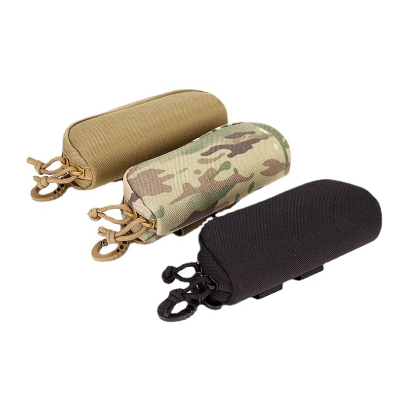 Custom outdoor tactical eyewear bag Camo MOLLE Pressure Resistant sunglasses case Oxford waterproof sunglasses bag