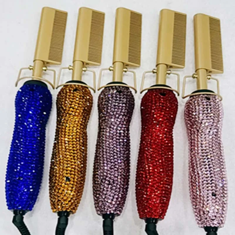 Профессиональная медная Металлическая Расческа для выпрямления волос Горячая электрическая