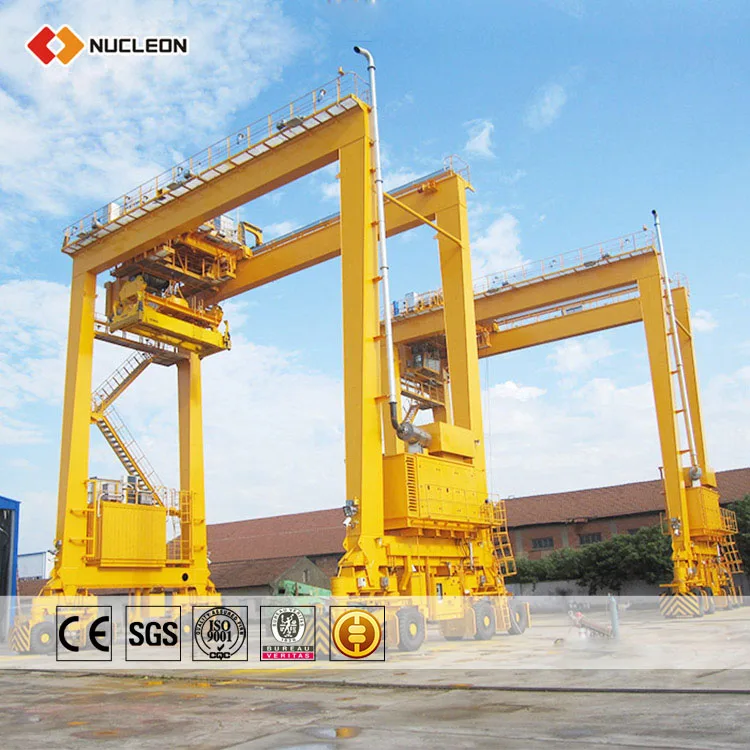 China Brand 80t 100t Customized Rubber Tyre Gantry Crane For Seaport Container Lifting
