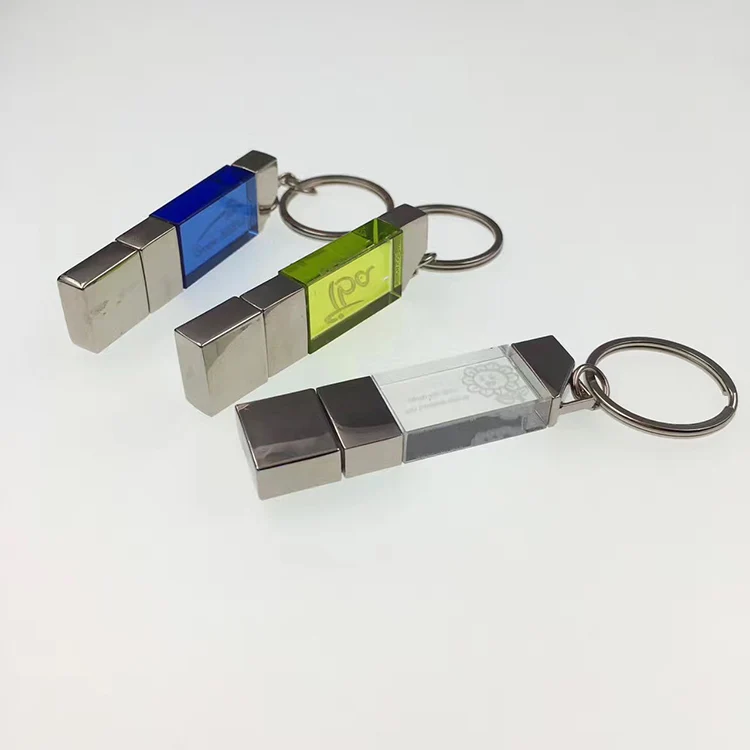 Custom logo acrylic 16gb flash drive 128GB bulk crysta usb disk