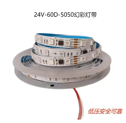 16703IC 1903IC 5050 Individually addressable rgb Led Strip  24V 60 Led Pixel digital rgb Strip Tape Light