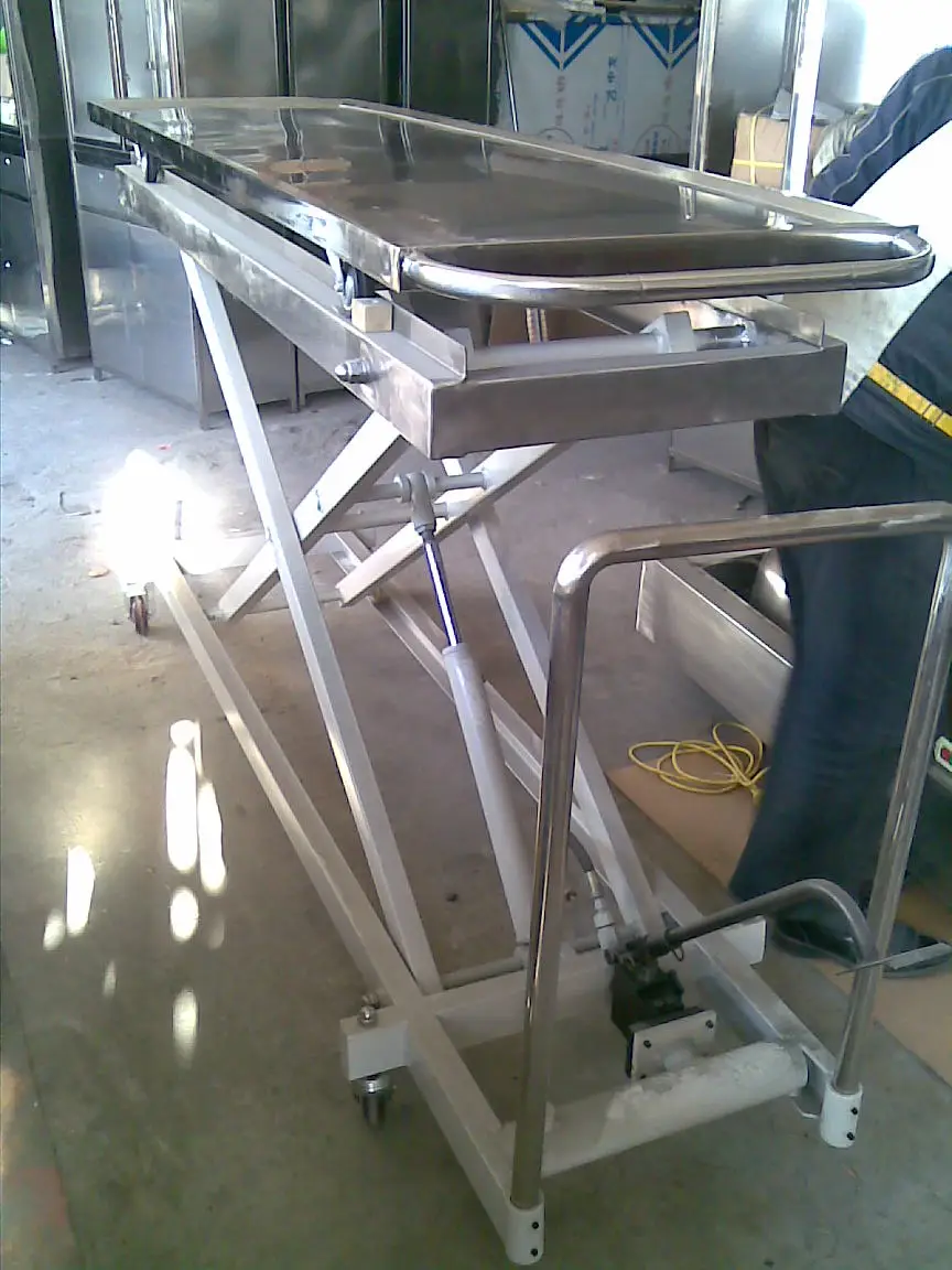 SYSJT-03 Hospital Morgue supplies trolley stretcher mortuary mobile corpse lifter Medical Morgue Hydraulic Cadaver Trolley Lift