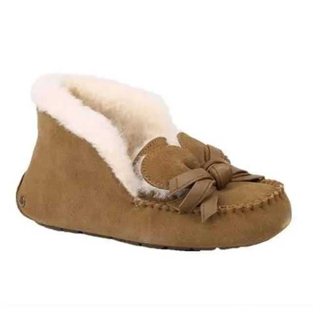 Autumn winter new style shore style fur an organic whole soft bottom recreational lazy boat shoes flat shoes for women