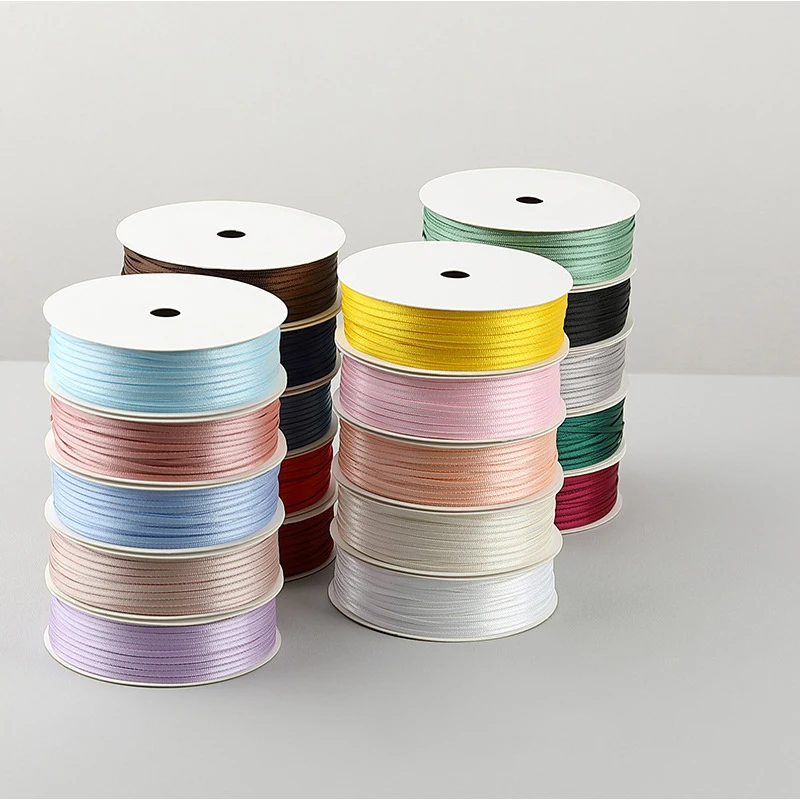 Good Quality Packaging Flowers Gift Box Wholesale 2 mm Double Face Polyester Satin Ribbon