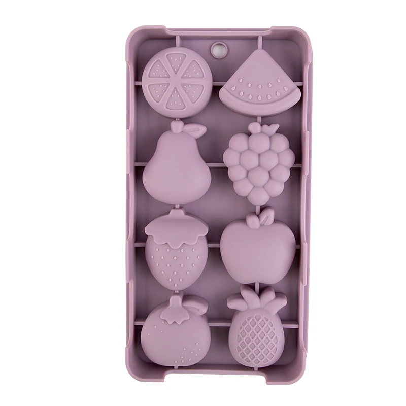 8 Cavity Fruit Shaped Reusable Ice Cubes Press Mold Easy Demould Ice Cube Tray Ice Block Moulds
