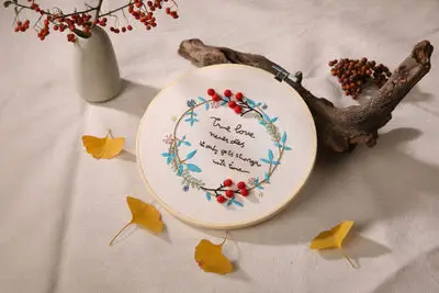 DIY Embroidery Flower Handwork Needlework for Beginner Cross Stitch Kit