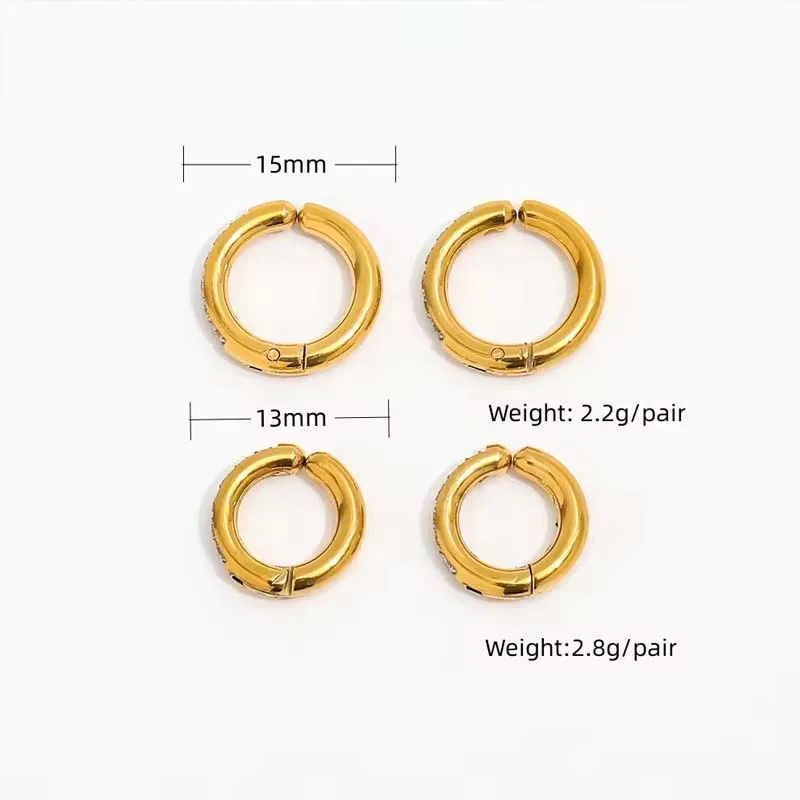 Fine Fashion Jewelry 18K Gold Plated Cubic Zirconia Open Ear Clip On Earrings For Girl Women Gift