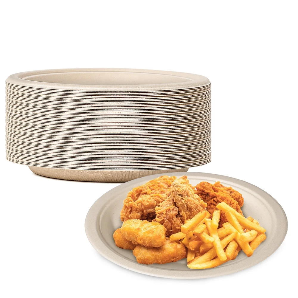 Disposable Biodegradable Odm Oill Proof Plate Dishes Tableware Natural Sugarcane Bagasse Sublimation Sauce Paper Plates Dishes