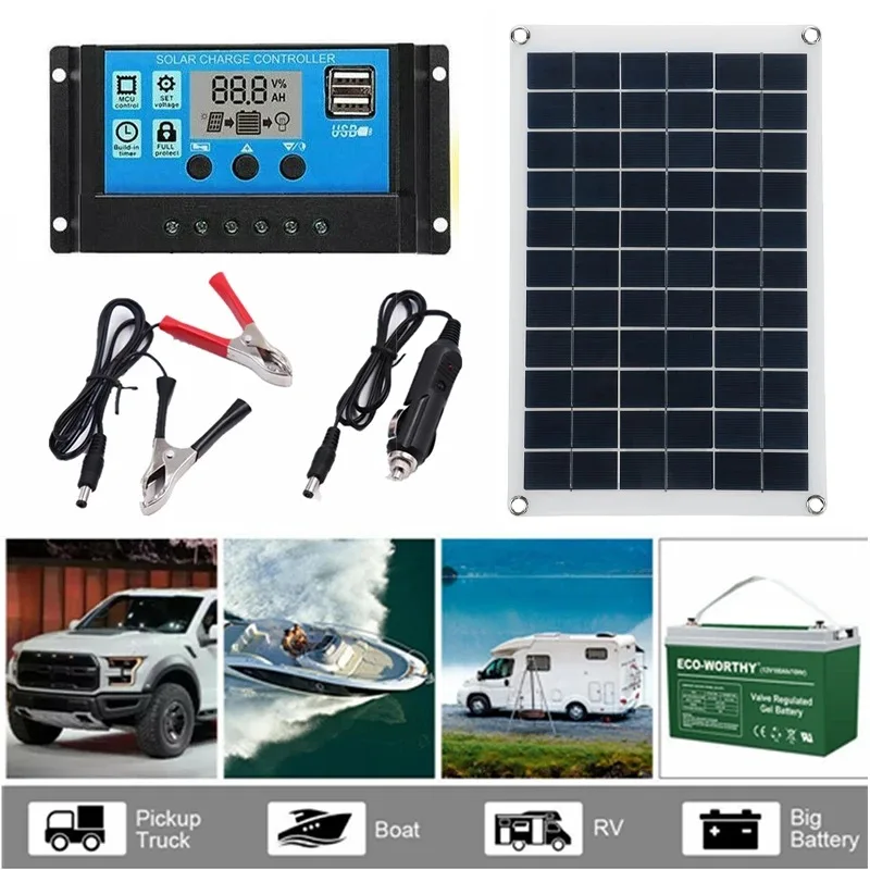 Hot Sale 100W Solar Cell Panel Kit USB18V/ 5V Outdoor Solar Panel with Controller