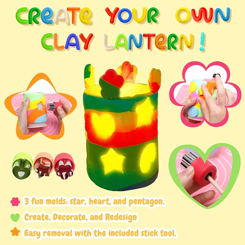 DIY Clay Luminaries Clay Fun Activities Arts and Craft Craft Kit Gifts for Kids Girls Boys Teens