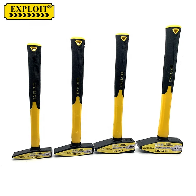 Ручные инструменты для конструирования, 1000 г, молотки для машиниста, механический молоток для машиниста из углеродистой стали с ручкой из термопластичной резины