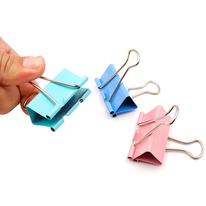 Wholesale  binder clip with white alphabet metal paper clip fold clip