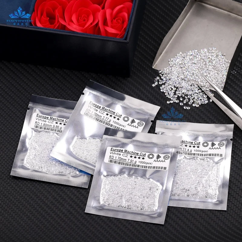 New Arrival 0.8-3mm 5A Cubic Zirconia White Synthetic Gems Stone Jewellery Loose CZ Jewelry Making