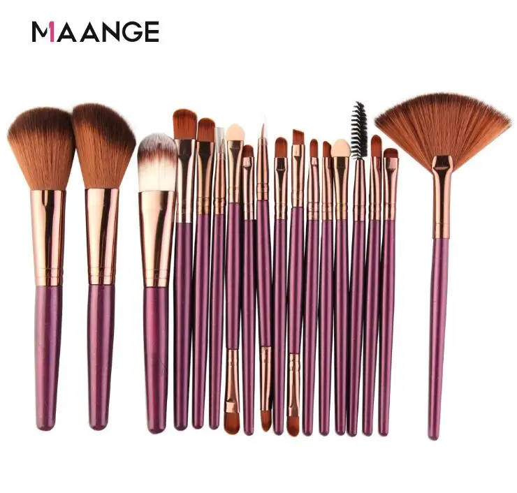MAANGE 18 Pcs Makeup Brushes Set Powder Foundation Blush Eye Shadow Blend Cosmetic Beauty Make Up Brush Tool Kit