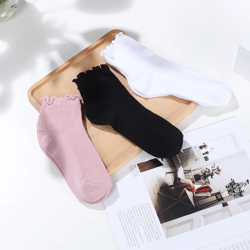 Fungus side socks Custom logo ankle cotton Lace socks summer