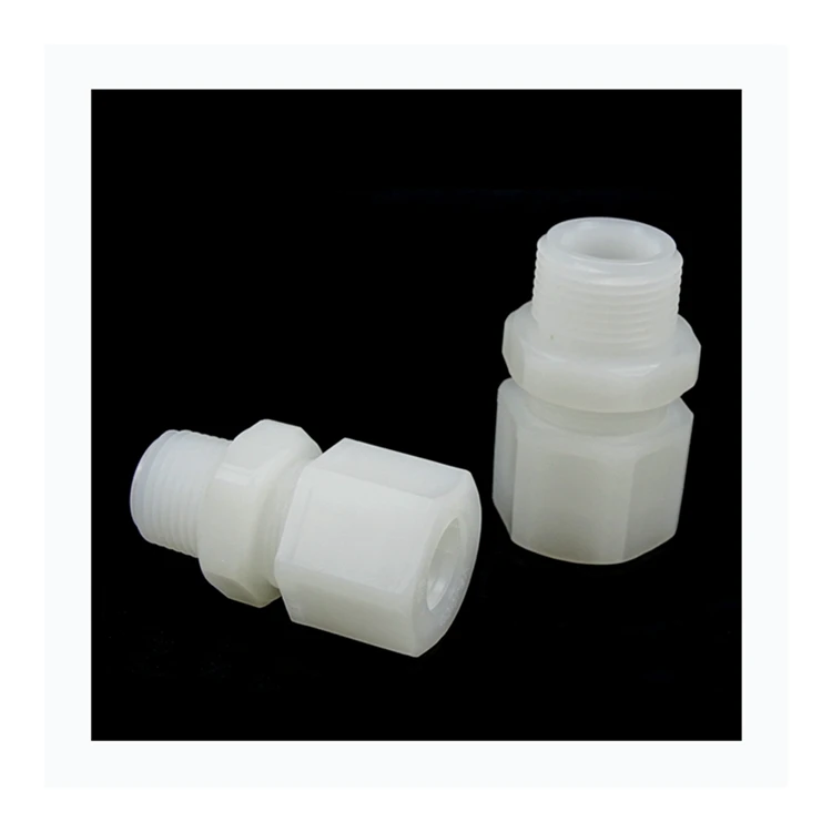 Threaded connection Pipe Fitting PVDF External teeth direct to the head pvdf male connectors
