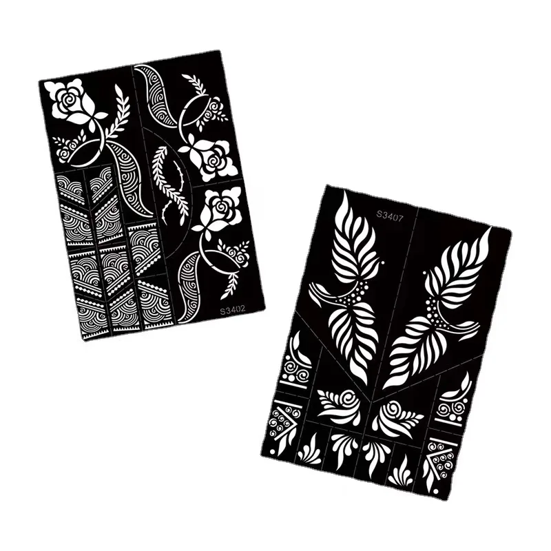 New Design Henna Stencil Temporary Hand Template Tattoo Body Sticker Template Wedding Tool India Flower Henna Stencils For Hand