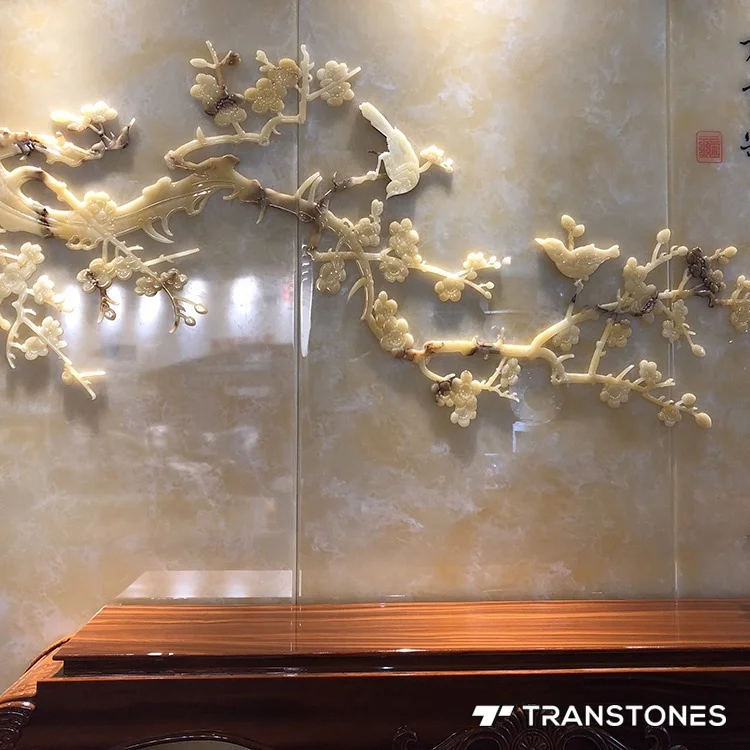 Customizable Decoration Material 6-30mm Yellow Onyx Marble Sheet Artificial Tile For Feature Wall
