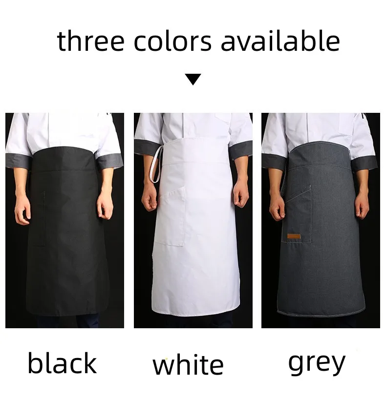 Wholesale Price Clear  Restaurant Kitchen Chef Poly Apron White OEM Customized Logo new style fashion long waist apron