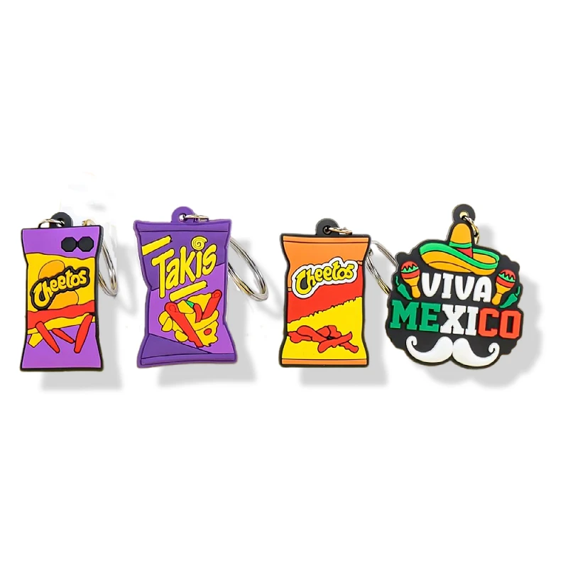 New Arrival Custom Anime Soft Pvc Keychain Mexico style key chains Unique Multiple themes Gifts 2D Keyrings Rubber Keychain