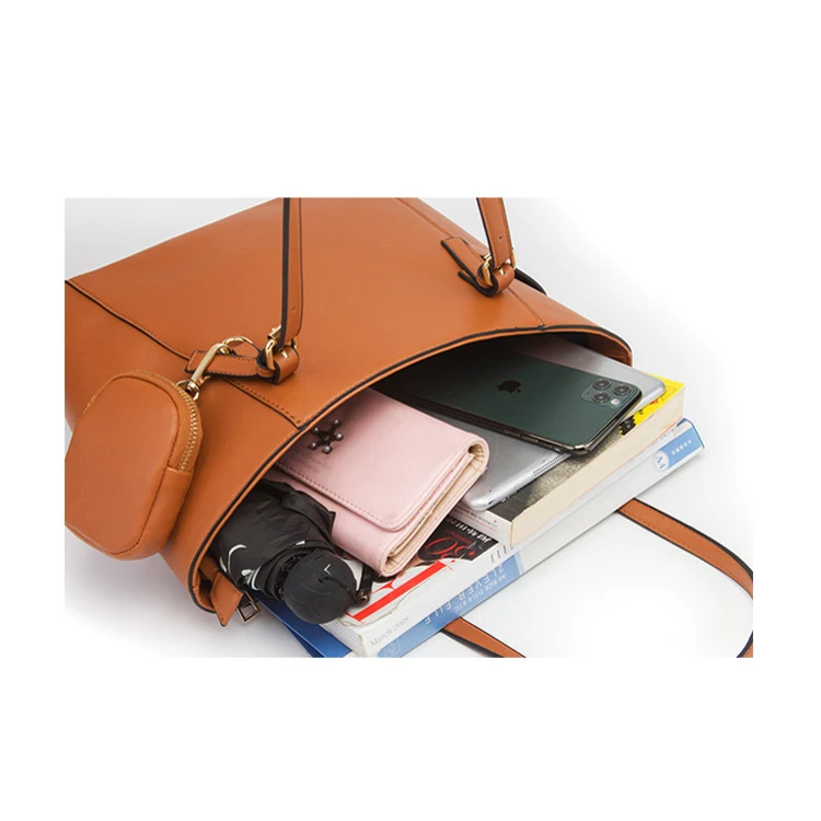 
Factory oem Europe elegance simple casual PU leather 3 pieces hand bags set female 2021 purses and handbags for women 