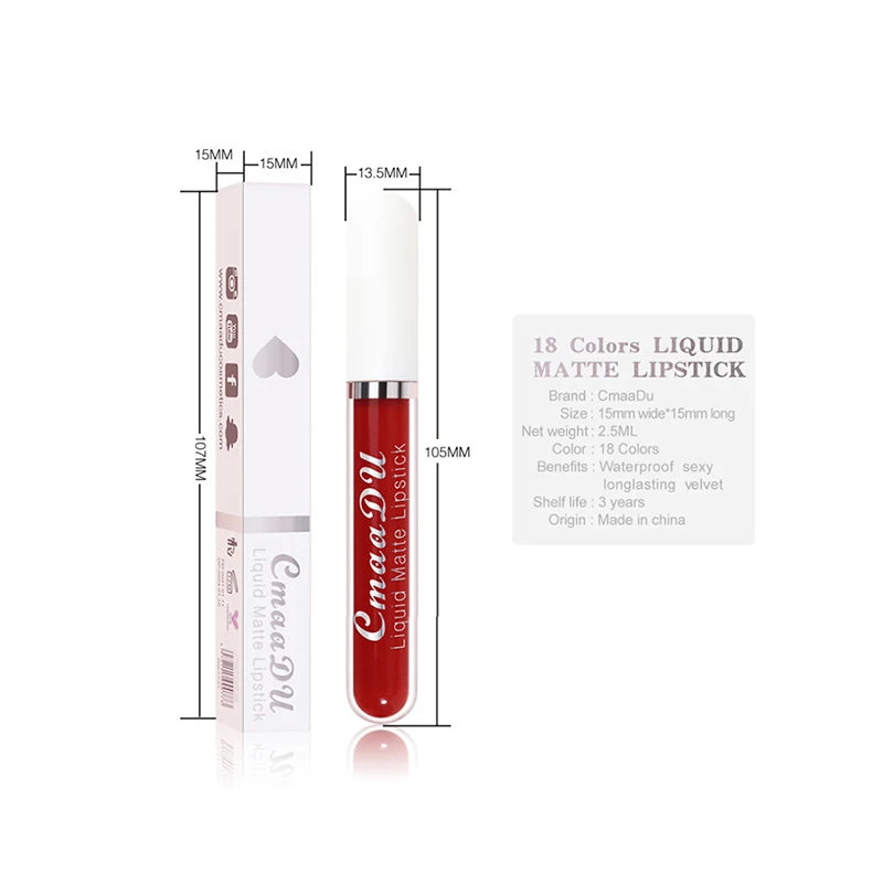Best Sale Collection 24 Hour Long Lasting Waterproof Lip Stain Matt Lipsticks Lip Gloss Makeup Liquid Matte Finish Lip Color