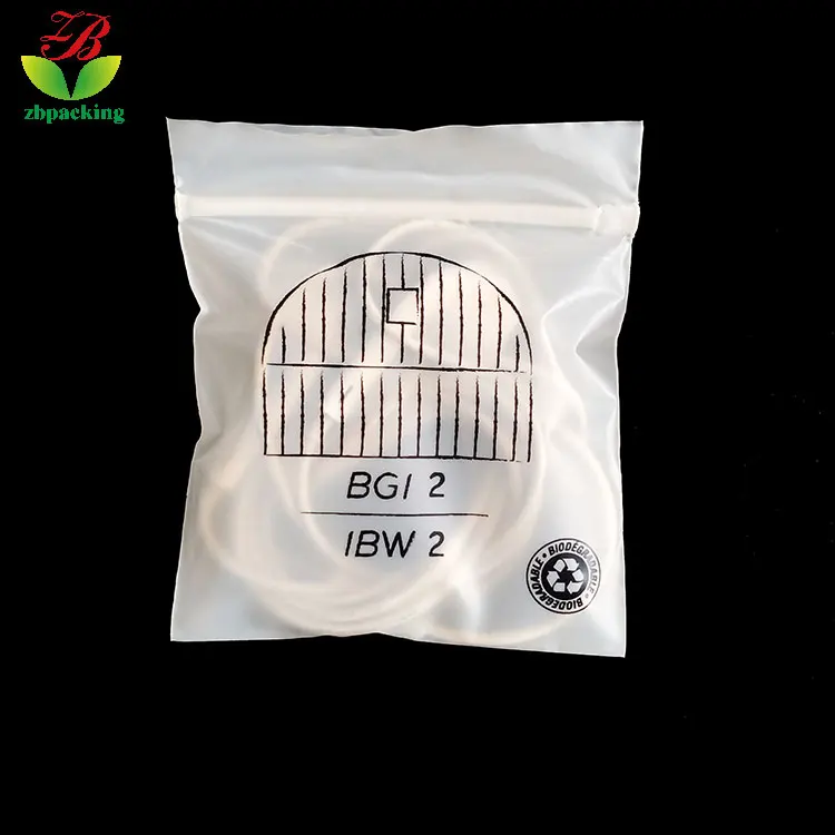 2021 Wholesale Custom Printing Biodegradable Compostable PLA Corn Starch Frosted Zipper Plastic Bag For Clothes Packaging